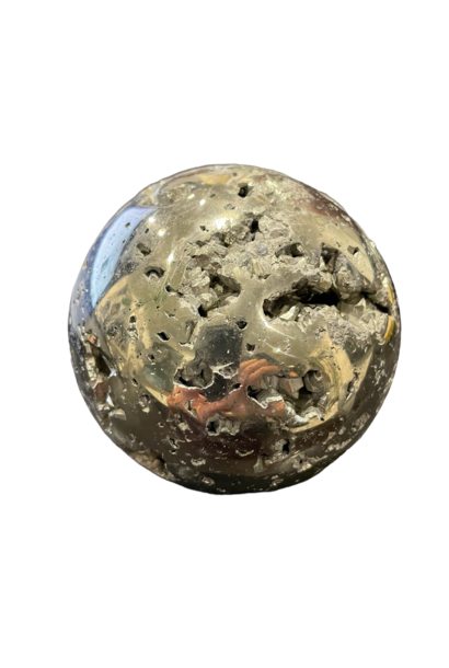 Large Carved Pyrite Sphere - Approx D14cm