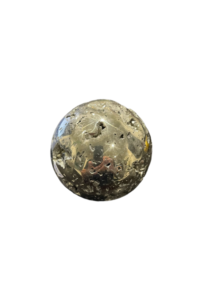 Small Carved Pyrite Sphere - Approx D4 - 5cm
