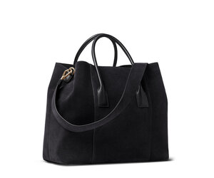 AERIN Mini Weekender Bag Suede Black Made in Italy Becker