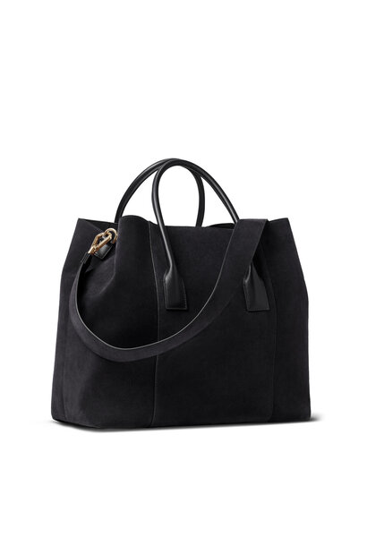 AERIN Mini Weekender Bag Suede Black Made in Italy Becker