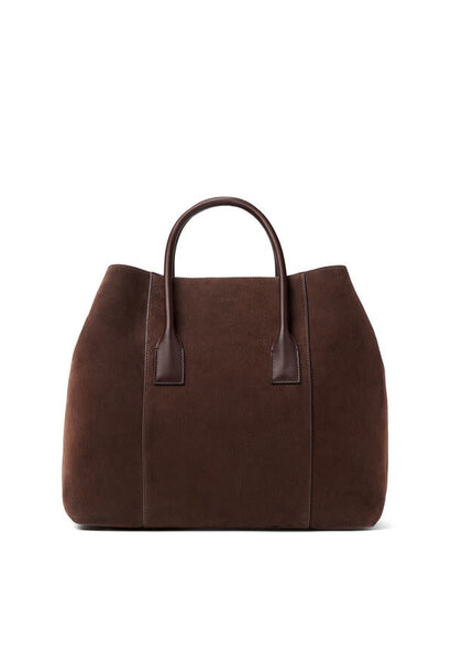 AERIN - Mini Weekender Bag - Suede Chocolate - Made in Italy