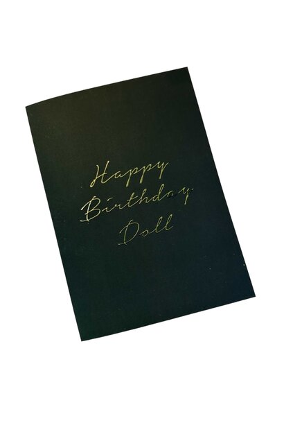 Happy Birthday Doll - Gold Foiled BECKER MINTY Greeting Card