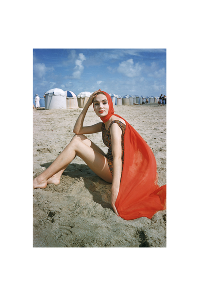 Mark Shaw - Orange Scarf on Beach, 1957 - 53x41cm framed - Black frame with non-reflective glass