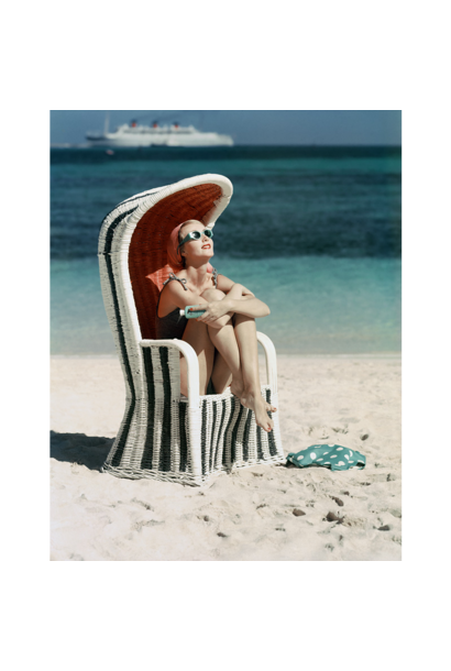 Mark Shaw - Striped Beach Chair, 1955 - 48x41cm - Black frame with non-reflective glass