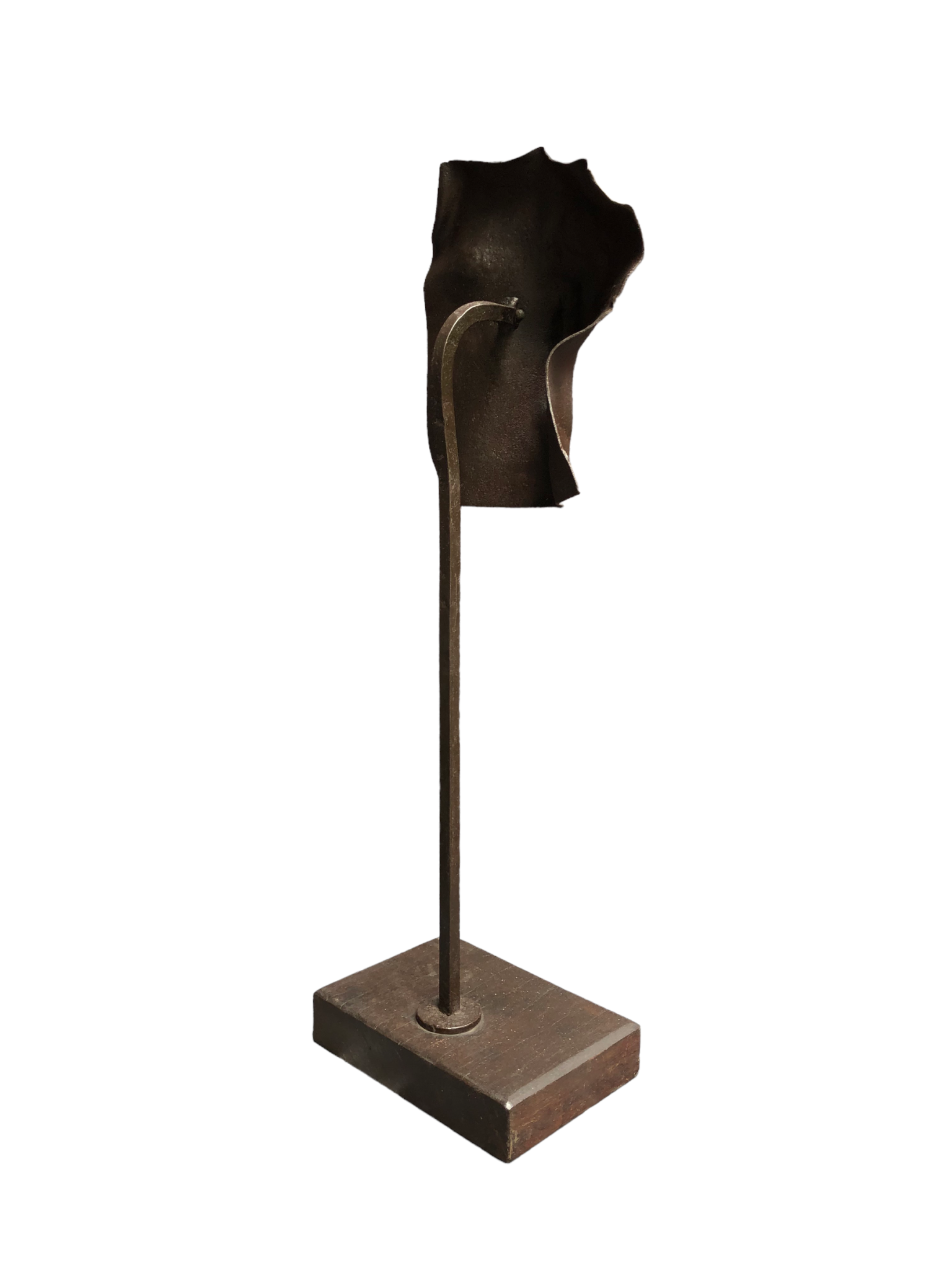 Francesco Petrolo - Calenda, 2022 - Hand forged steel on wooden base - H59cm (Base 19x13cm)-3