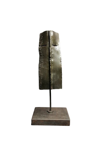 Francesco Petrolo - Dan Mad Dog Morgan, 2022 - Hand forged steel on wooden base - H58cm (Base 24x17cm)