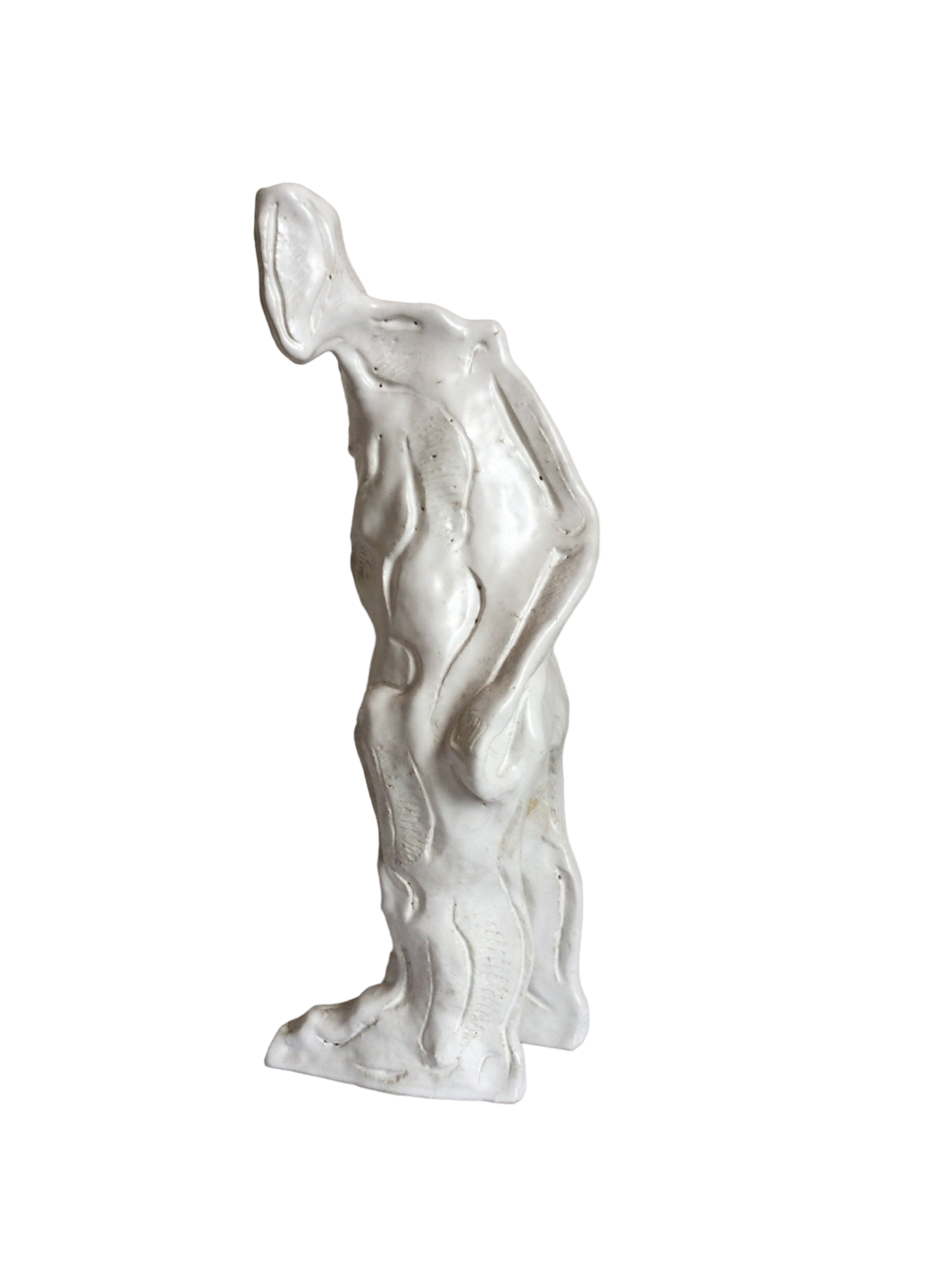 Robert Delves - White Mimesis Figure - Ceramic sculpture - 30x10x13cm-3
