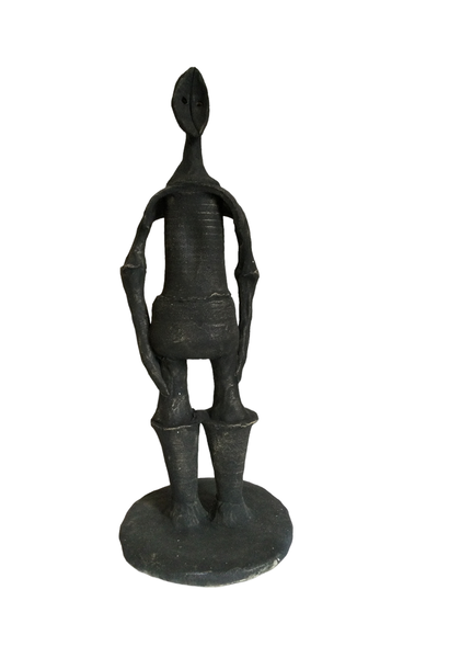 Robert Delves - Large Black Fortitude Figure - Ceramic sculpture - 42x18x18cm