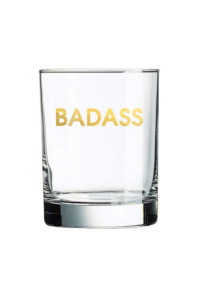 Badass  - Gold Foil Rocks Glass - Sold Individually
