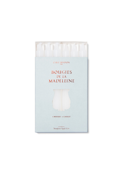 Trudon Madeleine Taper Candles - Boxed set of 6 - White