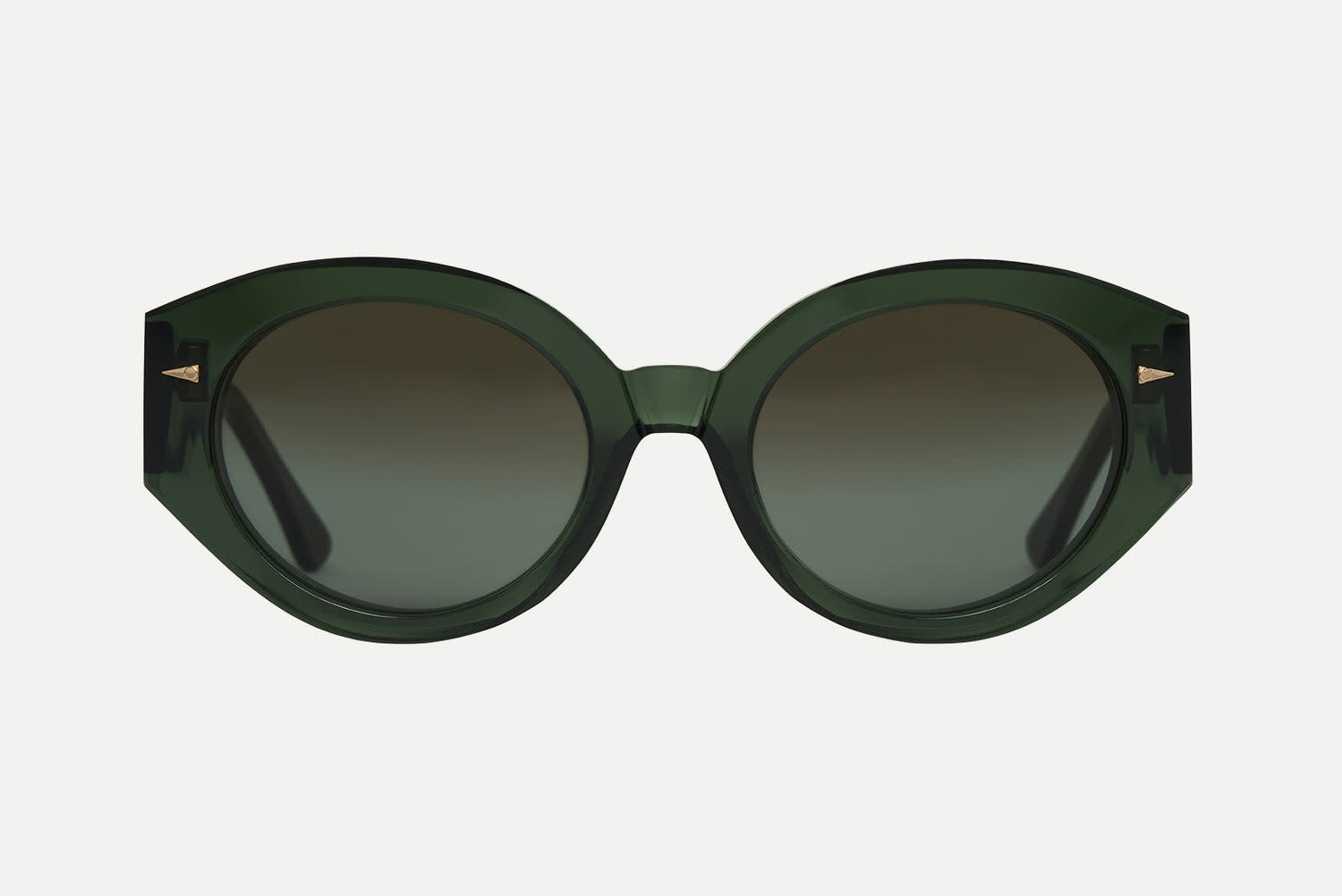 AHLEM - Art Deco Dark Green with Green Gradient Lens - Handcrafted in France-1