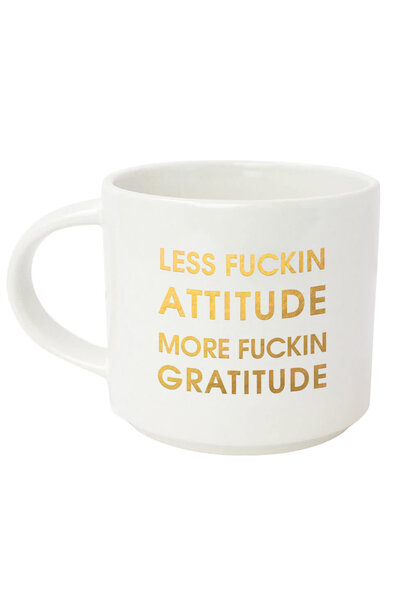 Less Fuckin Attitude More Fuckin Gratitude - Jumbo Stackable Mug