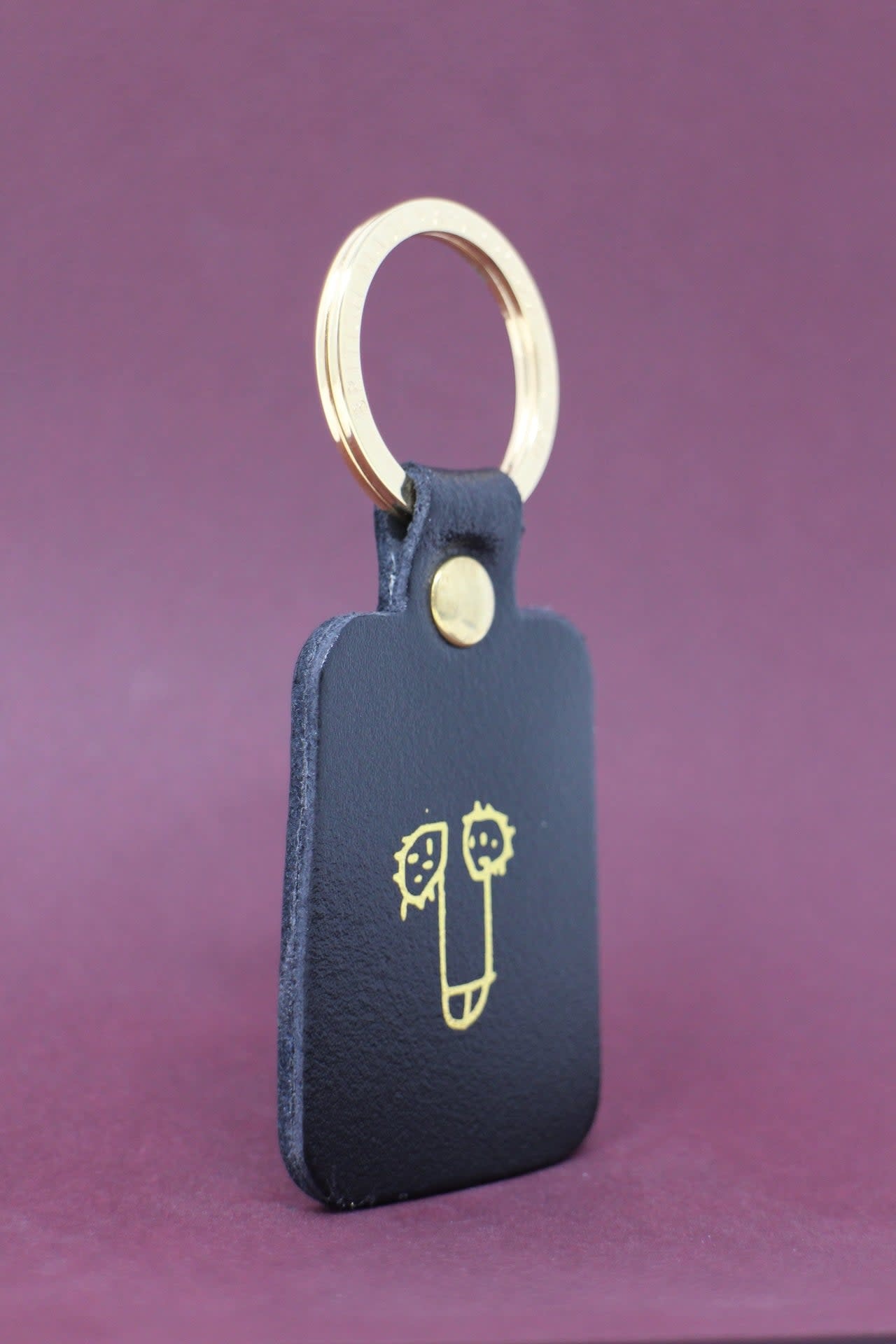 Leather Willy Key Fob - Black-1