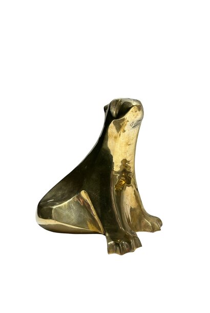 Vintage Brass Polar Bear - H25 x L25 X W 22cm - Sourced in New York