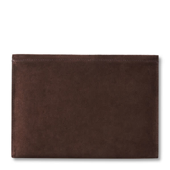 AERIN - Suede Pouch Chocolate - Made in Italy-2