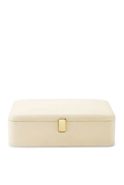 AERIN - Abella Shagreen Jewellery Box Large - Cream