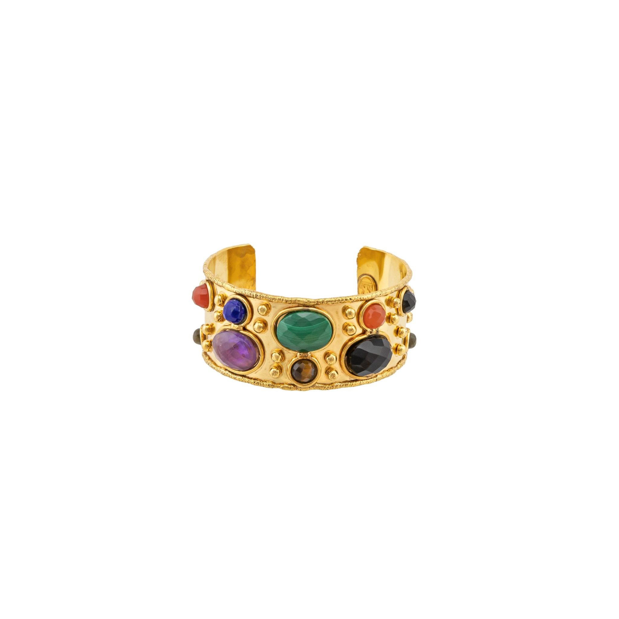 Sylvia Toledano Cuff Byzantin Faceted Malachite Lapis Onyx
