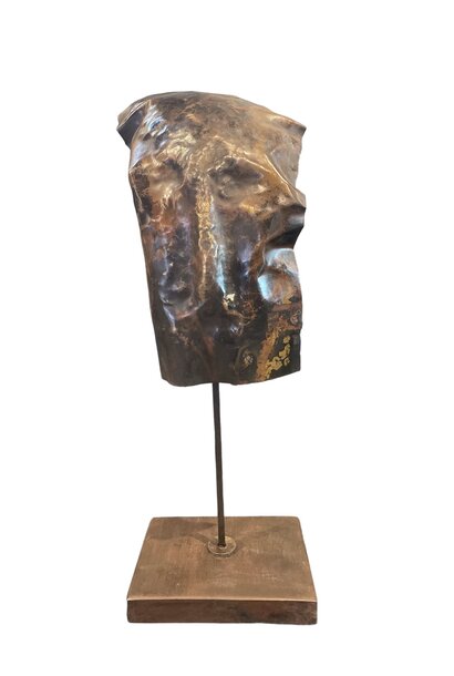 Francesco Petrolo - Claudio, 2022 - Hand forged steel on wooden base - H64cm (Base 24x20cm)