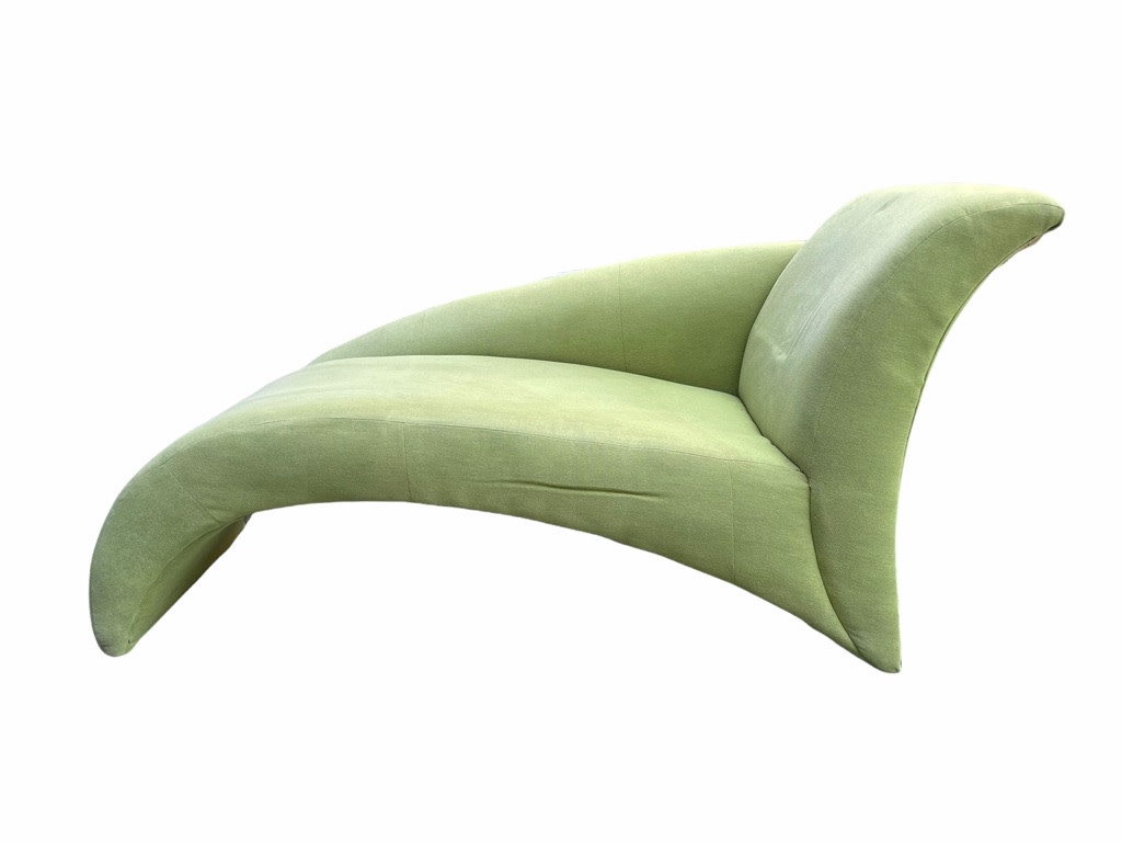 Pair of Flexsteel Lime Green Vintage Modern Lounges - Fabric Covered - Need to be Reupholstered  - H88xW86xL185cm Seat Depth 140 x Seat Height 50.8cm-4