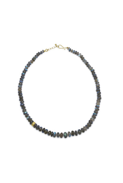 Jorge Adeler - Labradorite Beaded Necklace with 18ct Gold - Handmade in USA