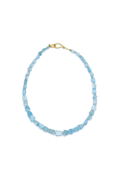 Jorge Adeler - Aquamarine Necklace with 18ct Gold - Handmade in USA