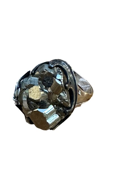 Oxana Vintage Sterling Silver and Pyrite Ring
