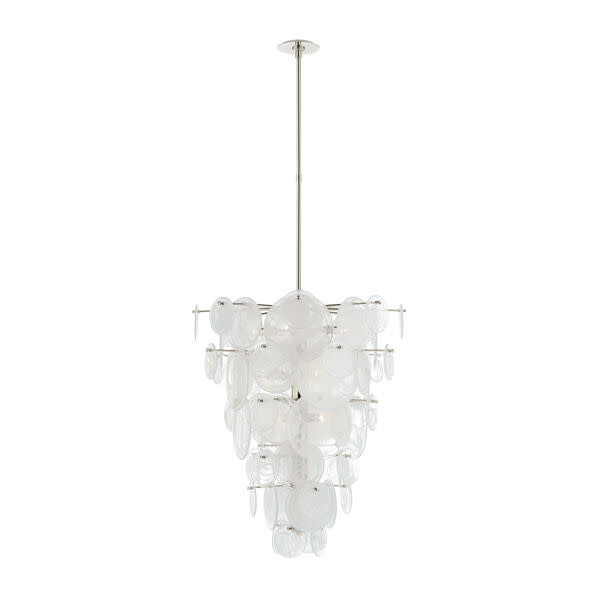 AERIN - Loire Cascading Chandelier with White Strie Glass-1