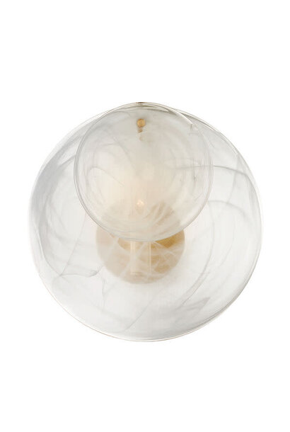 AERIN - Loire Small Sconce with White Strie Glass