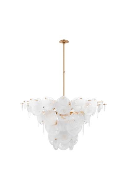 AERIN - Loire Extra Large Chandelier with White Strie Glass