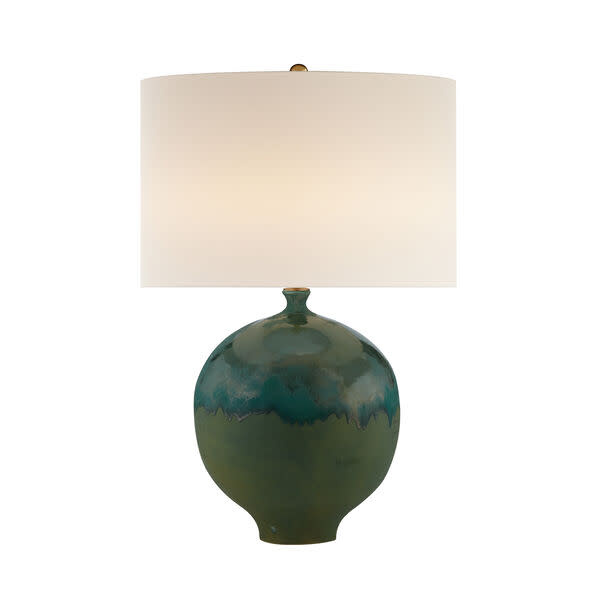 AERIN Gaios Table Lamp with Linen Shade Becker Minty