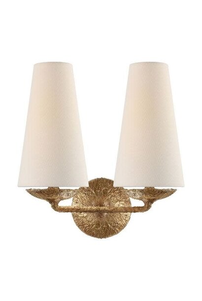 AERIN -  Fontaine Double Sconce with Linen Shades