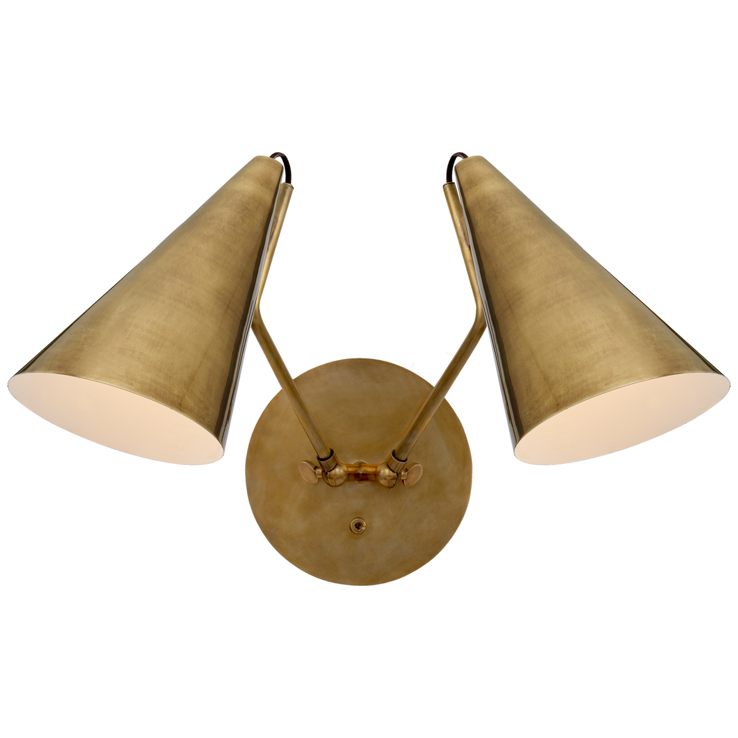 AERIN - Clemente Double Sconce in Hand-Rubbed Antique Brass - Becker Minty