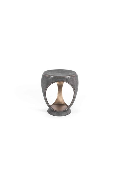 R & Y Augousti - Ring Stool with Metal Indentation