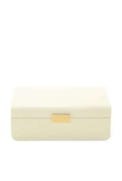 AERIN - Modern Embossed Shagreen Jewellery Box Large - Cream