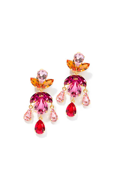 Philippe Ferrandis - Paradiso  Rose Earrings / Clip On - Pink Red Paris