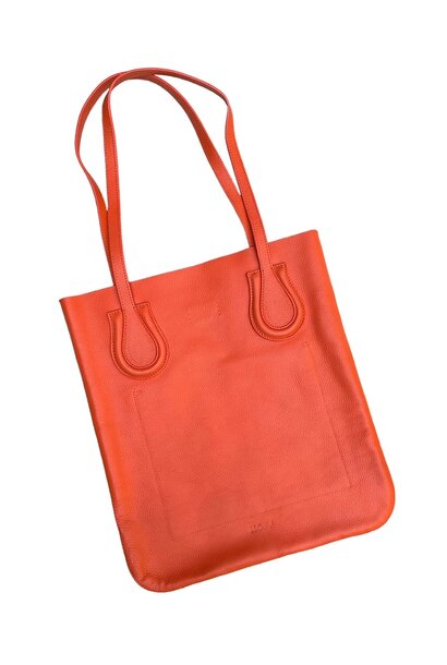 Koff Leather Tote - Orange -  H36 x 32cm - USA