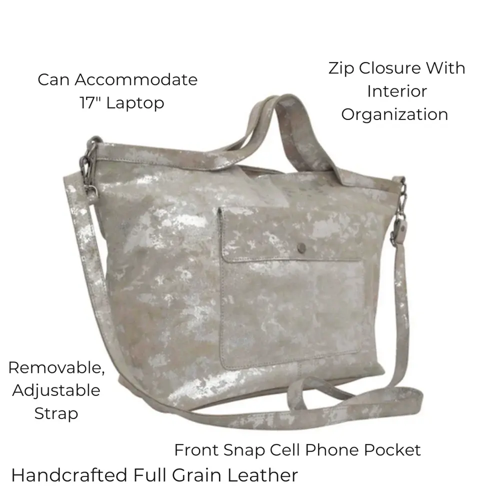 Latico - Marcel Tote / Crossbody Bag - Stone - 100% Full Grain Leather - USA-5