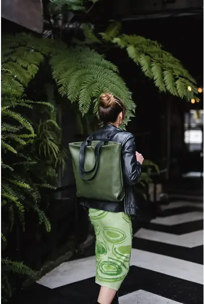Ella Jackson  - Leather Tote Backpack - Moss - Made in Tasmania