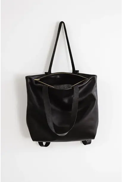 Ella Jackson  - Leather Tote Backpack - Black - Made in Tasmania