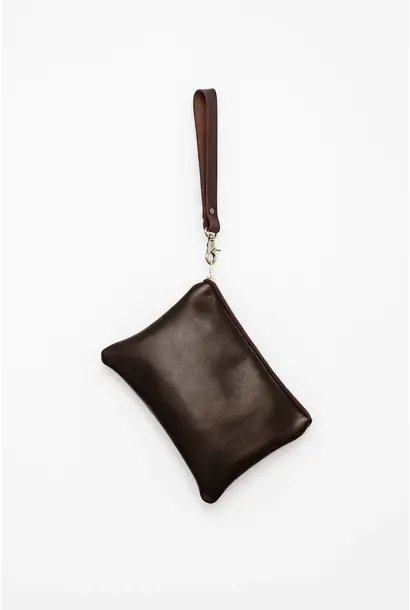 Ella Jackson  - Leather Oversized Clutch - Chocolate  - Made in Tasmania