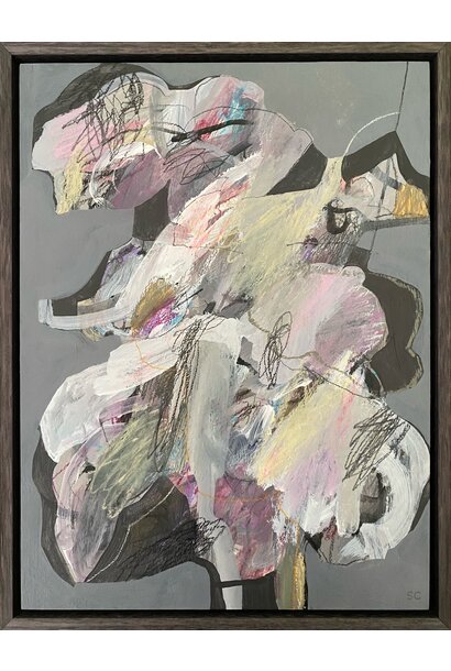 SOLD - Sharon Collyer - Connected, 2023 - Mixed media on board - 43.5x33.5cm framed
