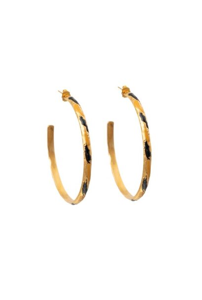 Sylvia Toledano -  Artys Hoop Earrings - Black Enamel - Paris