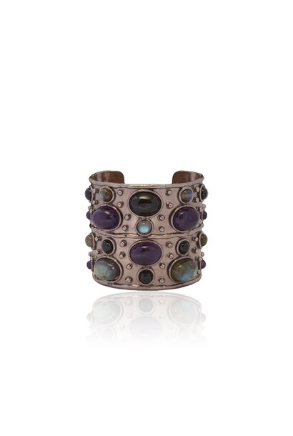 Sylvia Toledano - Wide Cuff Byzance - Multi Stones Black - Paris