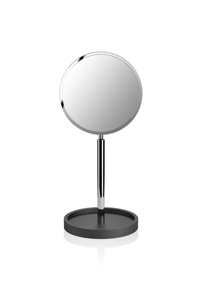 DW - Stone Collection - KSA  Freestanding Cosmetic Mirror - Black Resin Chrome - 4 x Magnification - 40x18x16.5cm - Germany