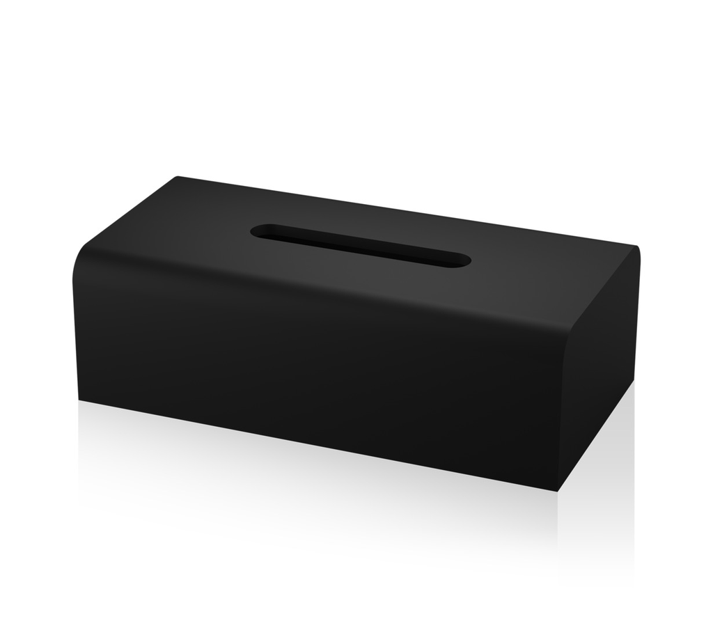 DW - Stone Collection - STONE KB Tissue Box Rectangular - Black Resin -  8x26x13.5cm - Germany-1