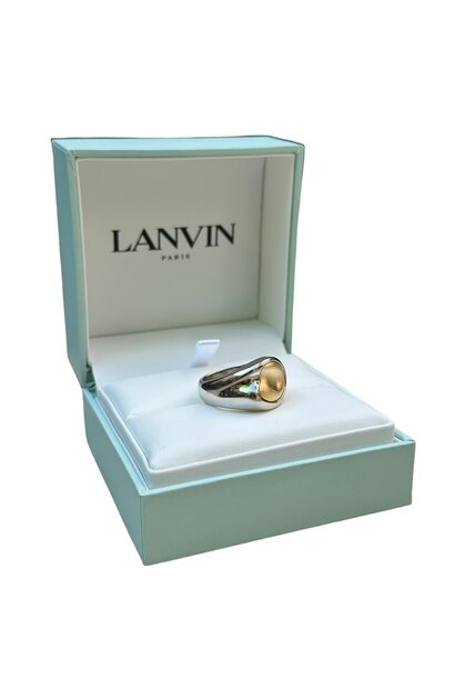 LANVIN - Ring -  Rhodium Plated Brass - Size R - Germany