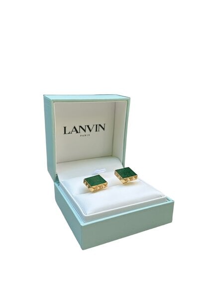 LANVIN - Green Square Cufflinks - Gold Plated - Germany