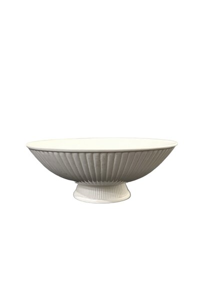 Vintage Wedgwood - Moonstone Low Footed Round Bowl / Dish - Cream - H7.5xD18.5cm - UK c.1960