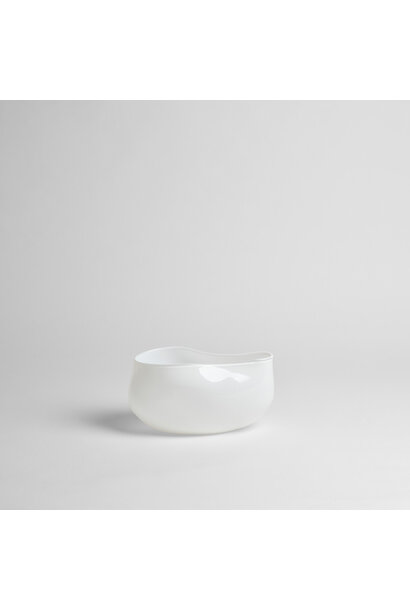 Alexandra Kidd Atelier - Ilaria Vase Small Opaque Polished Glass White in White - Handcrafted in Australia