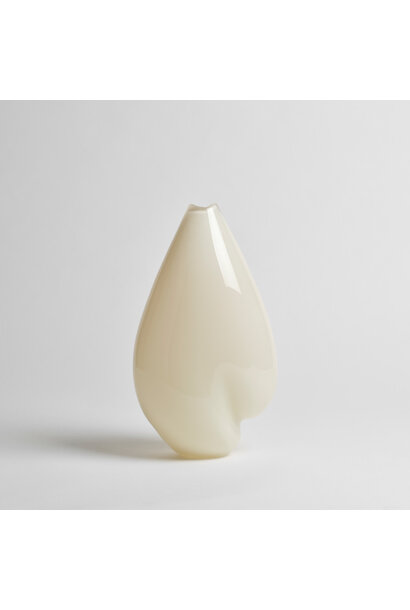 Alexandra Kidd Atelier - Serena Vase Large Polished - Opaque Sandblasted Glass Vanilla  - Handcrafted in Australia